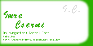 imre cserni business card
